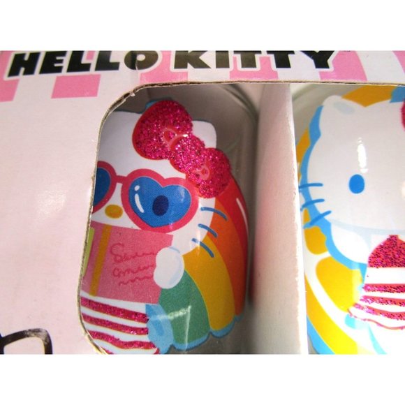 Hello Kitty Glitter Bathing Suite Beach Pool Theme Four Shot Glass Set NIB - Picture 5 of 13